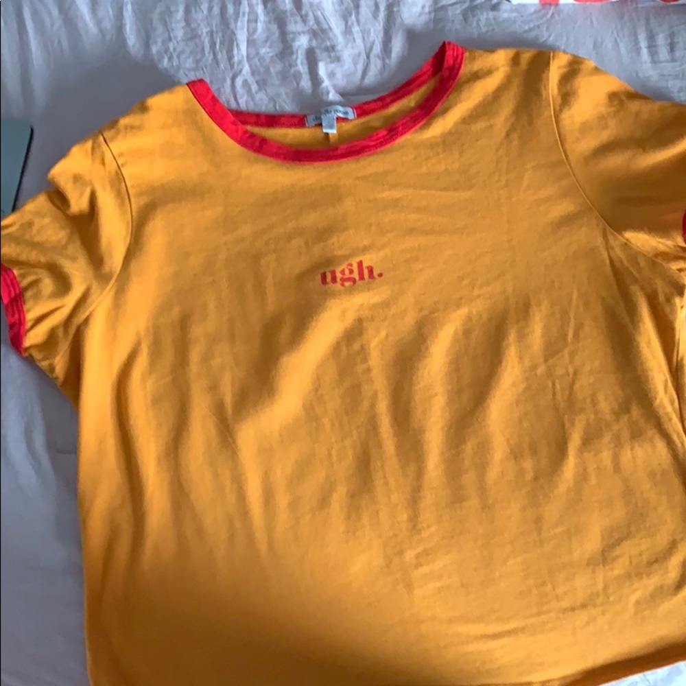 yellow ugh. tee
